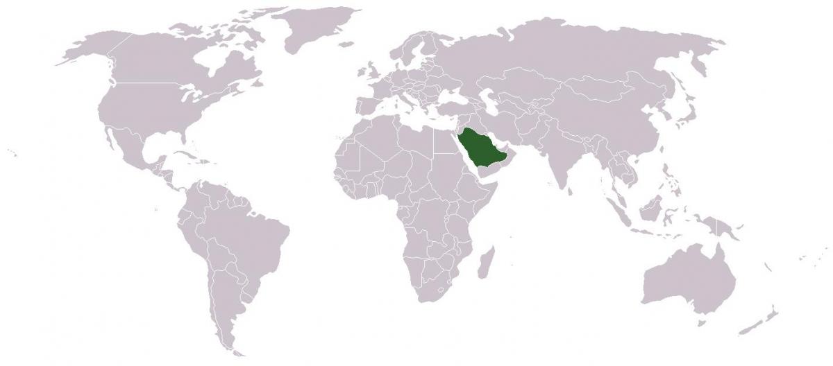 Arabia Saudită pe o hartă a lumii