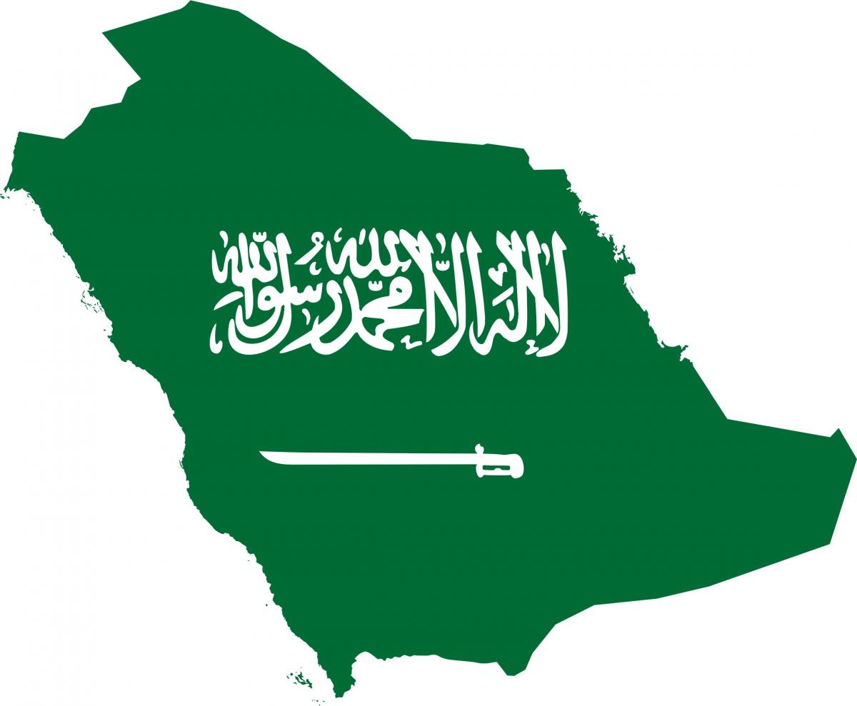 Arabia Saudită harta flag