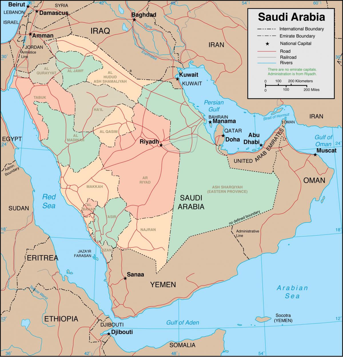 Arabia Saudită regiuni hartă