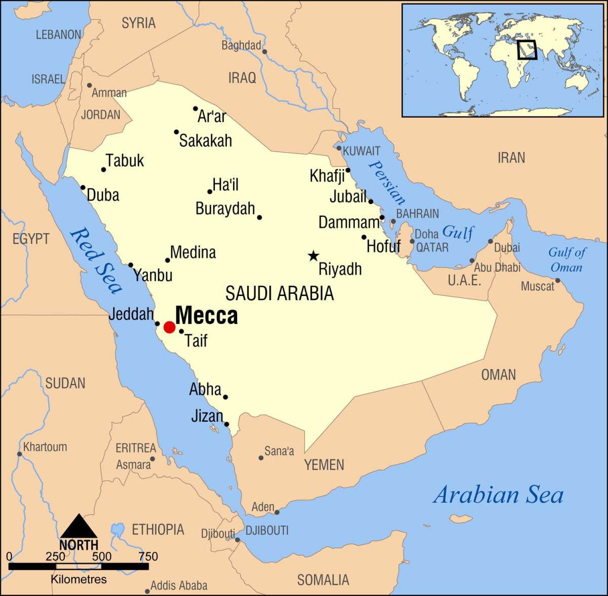 harta mecca, în Arabia Saudită