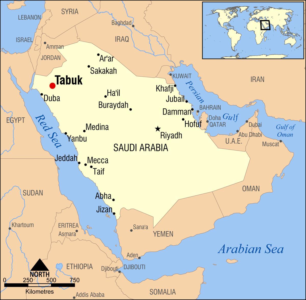 tabuk KSA hartă