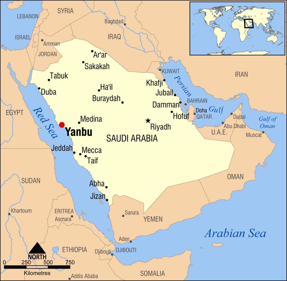 yanbu KSA hartă