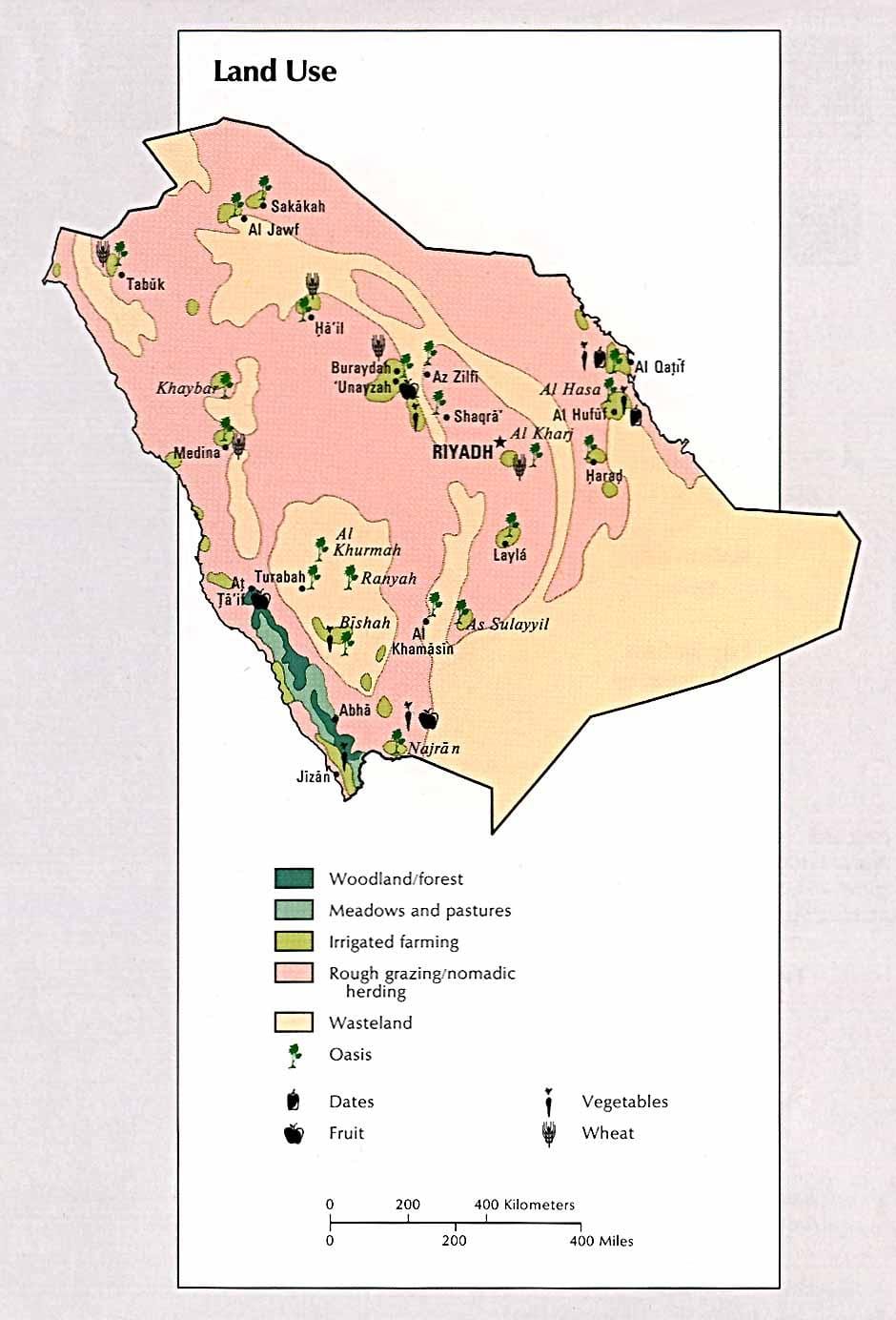 Harta Arabia Saudită a resurselor naturale