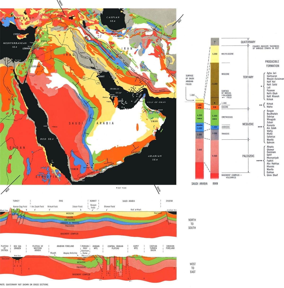 harta geologică din Arabia Saudită