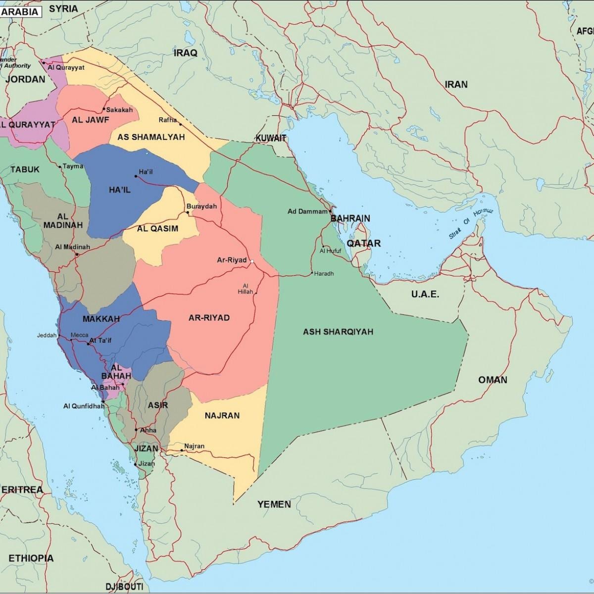 Harta Arabia Saudită orașe