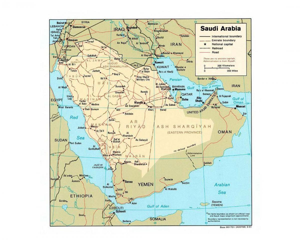 Arabia Saudită harta cu marile orașe