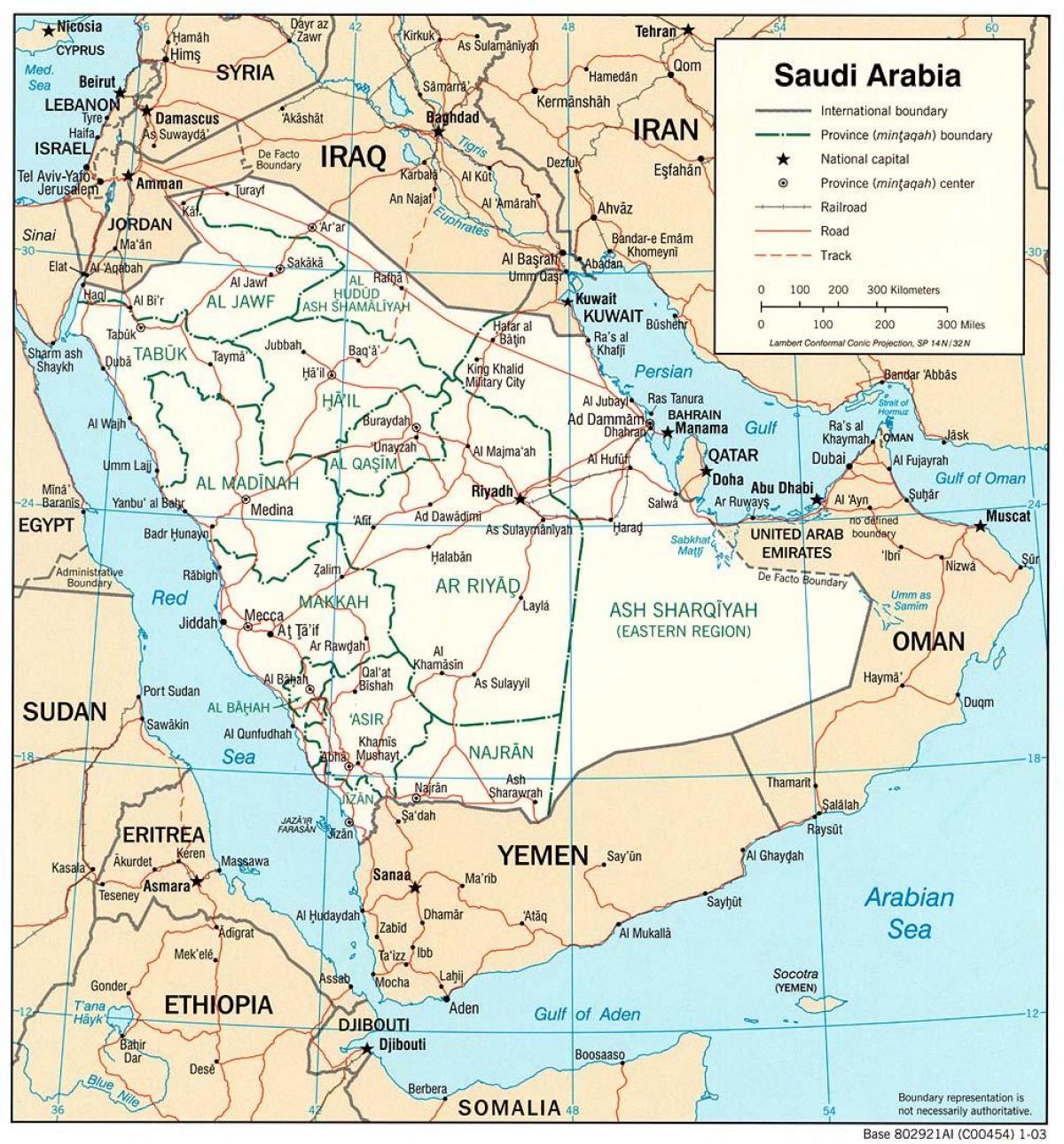 Arabia Saudită hartă completă