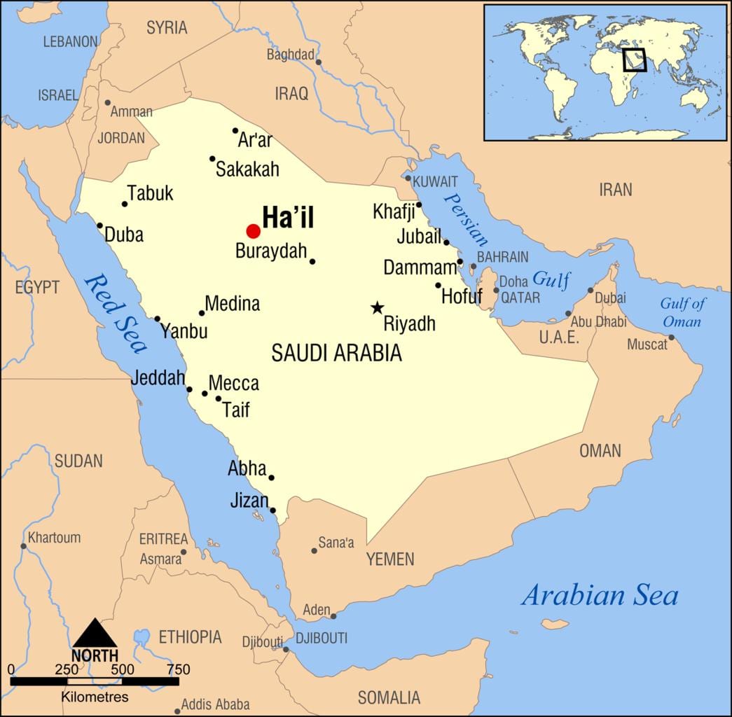 harta de grindină Arabia Saudită
