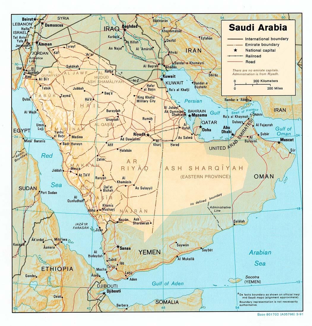 Arabia Saudită hartă hd