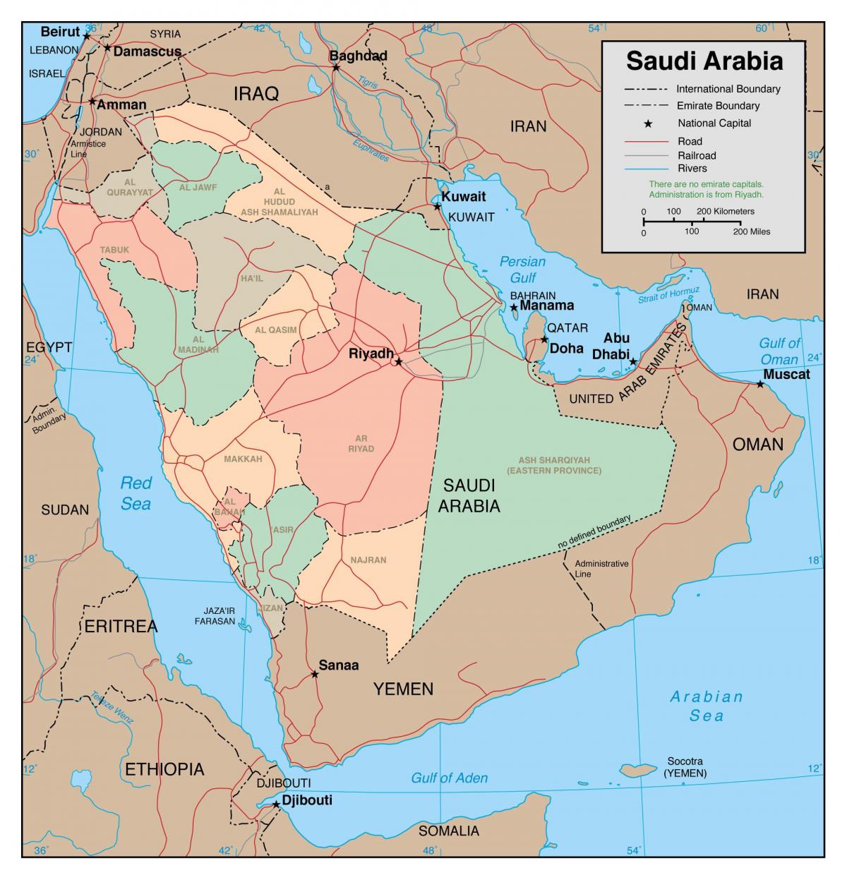 arată hartă din Arabia Saudită