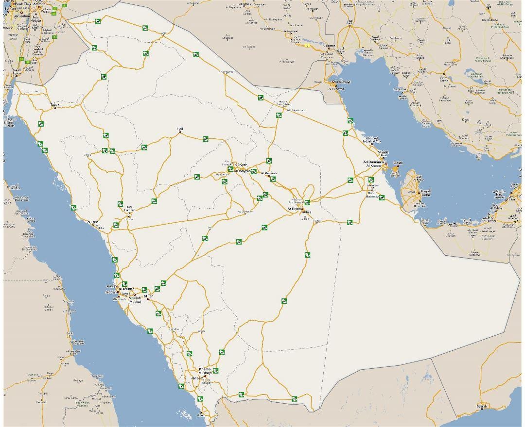 Harta detaliată Arabia Saudită
