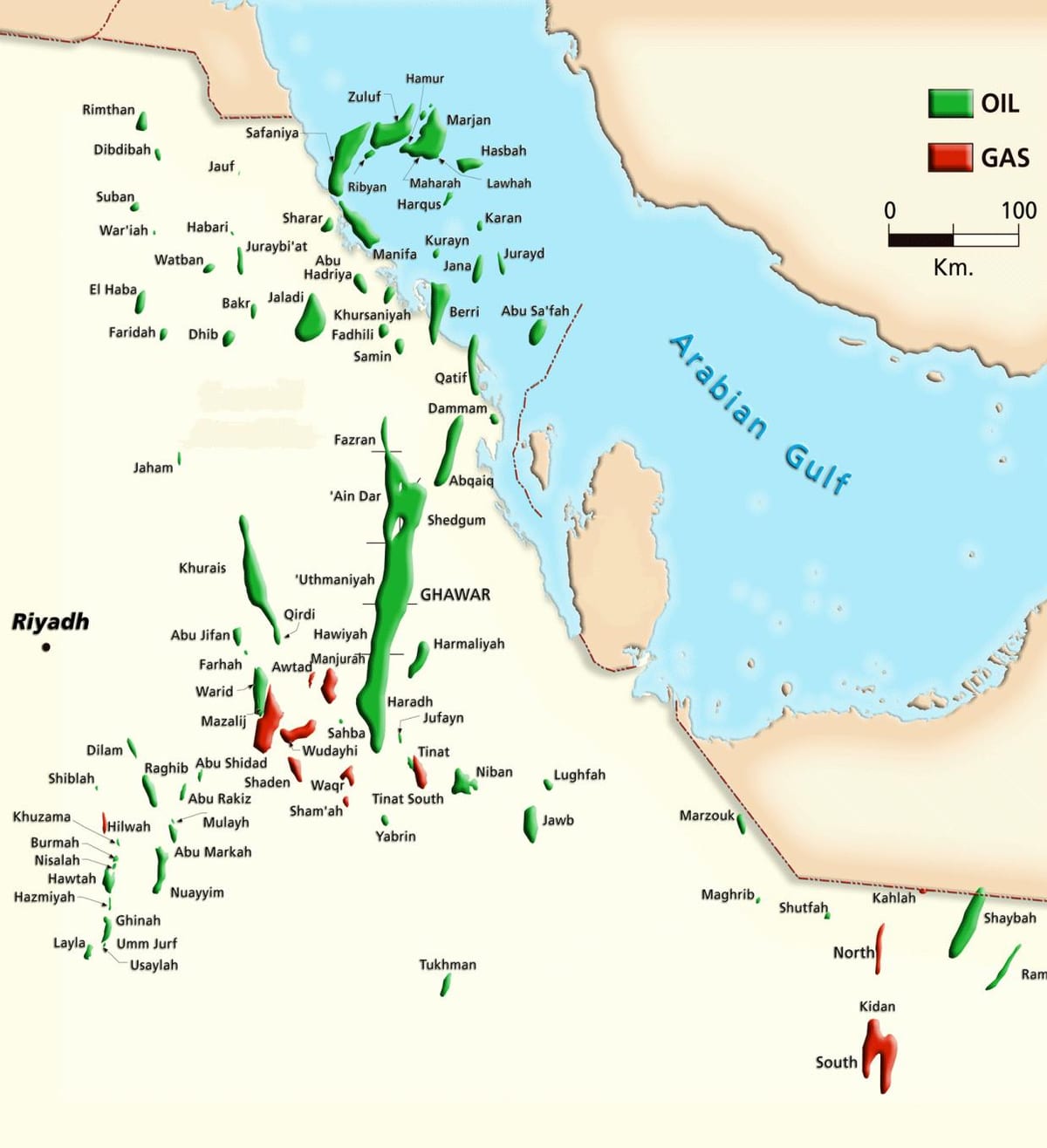 Harta manifa Arabia Saudită