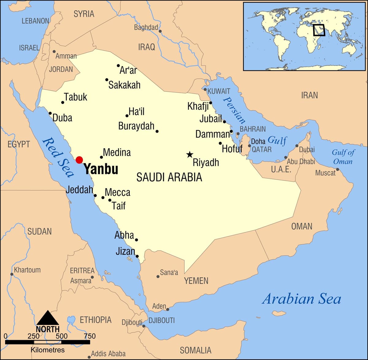 yanbu KSA hartă