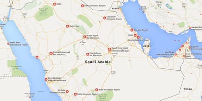 Arabia Saudită aeroporturi hartă