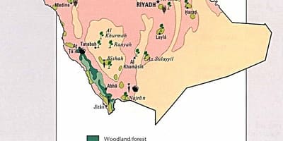 Harta Arabia Saudită a resurselor naturale