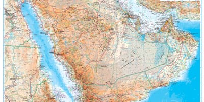 Harta Arabia Saudită topografice