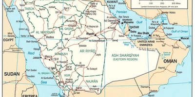 Arabia Saudită hartă completă