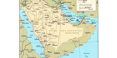 Arabia Saudită harta cu marile orașe