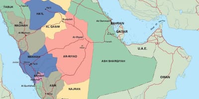 Harta Arabia Saudită orașe