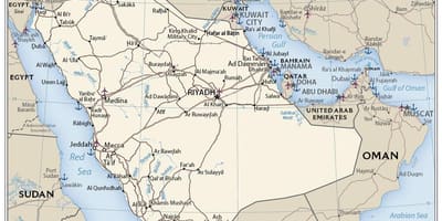 Harta Arabia Saudită porturi