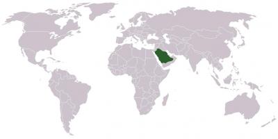 Arabia Saudită pe o hartă a lumii