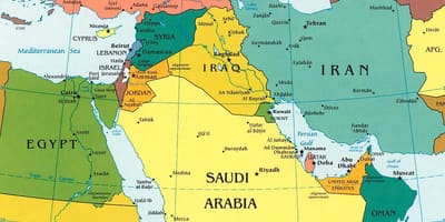 Harta Arabia Saudită și țările din jur