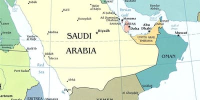 Harta peninsula Arabia saudită
