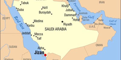 Jizan KSA hartă